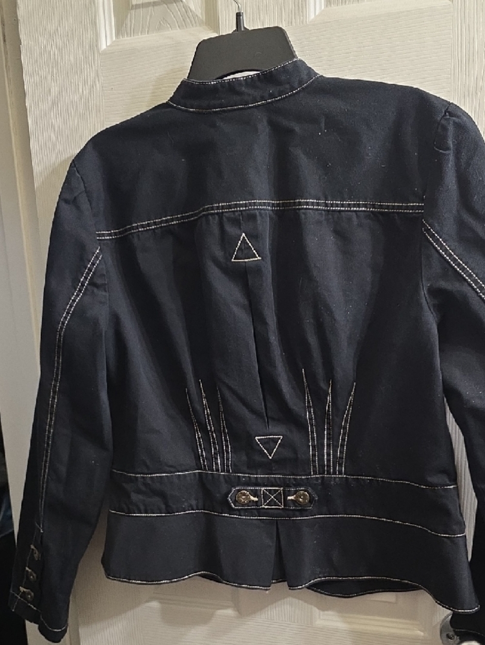 Vintage Faded Glory Black Jean Jacket with Contrast Stitching - Picture 5 of 8